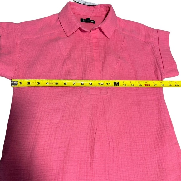 J. Crew Short Sleeve Cotton Gauzy Popover Dress XXS Pink Barbiecore Beachy NWT - Picture 5 of 7